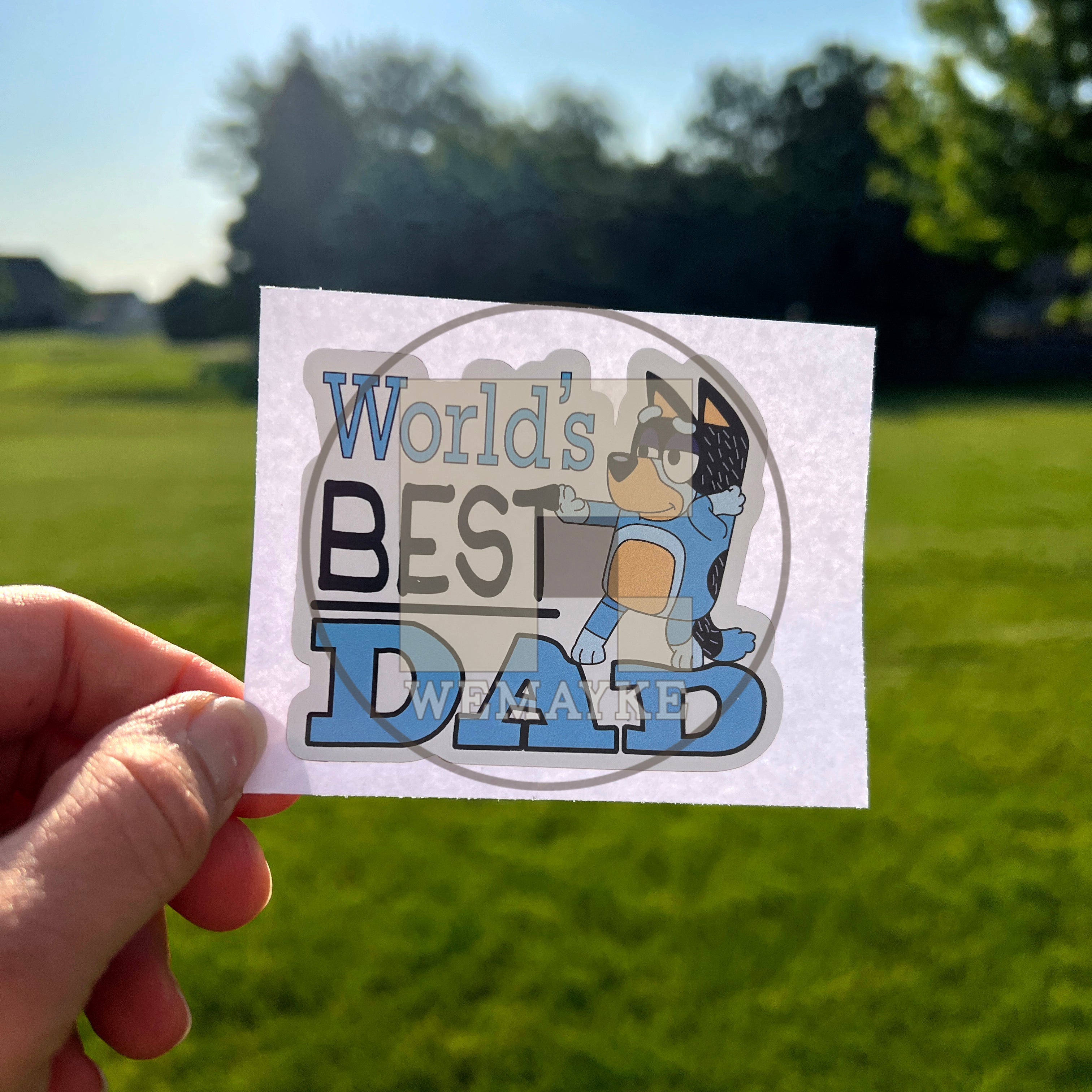 (B20) World's Best Dad - Dog Family Decal / Sticker